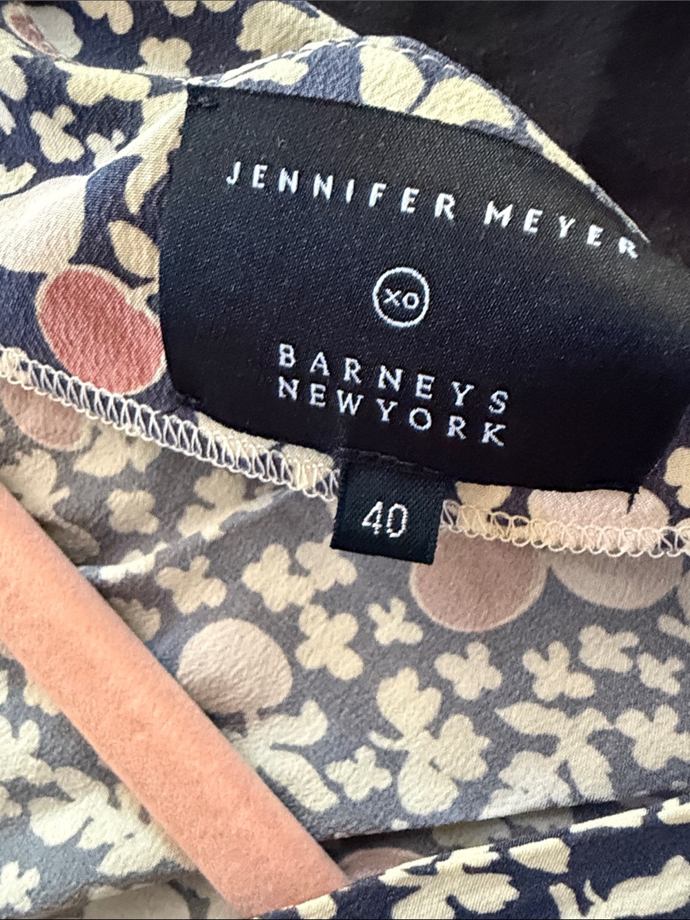 Jennifer Meyer Floral Blouse in Navy, Cream & Pink